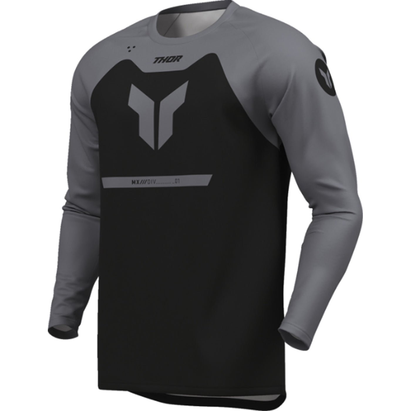 THOR Youth RIDEMODE Menace Jersey Black - Front Left Side View