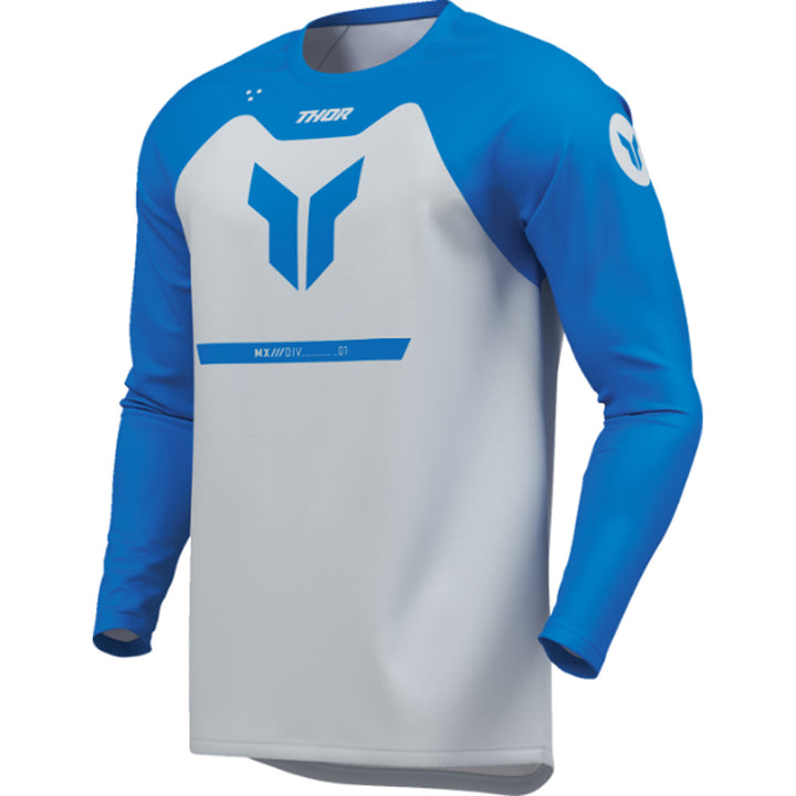 THOR Youth RIDEMODE Menace Jersey Blue - Front Left Side View