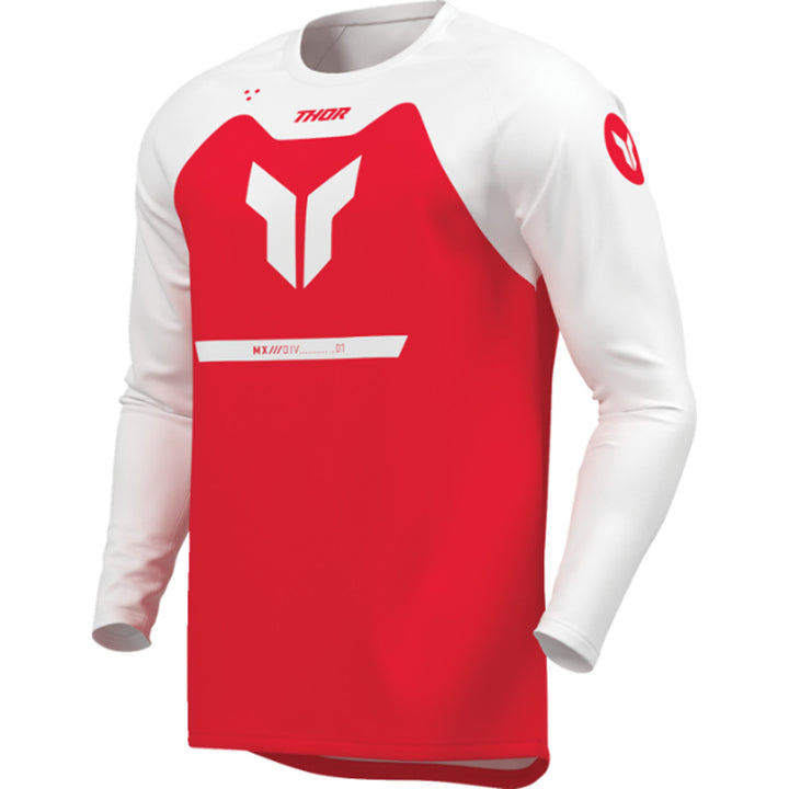 THOR Youth RIDEMODE Menace Jersey Red - Front Left Side View