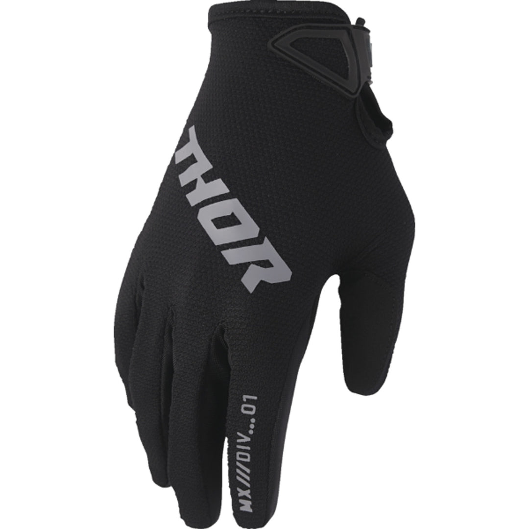 THOR Youth RIDEMODE Static Gloves Black - Back of Hand View
