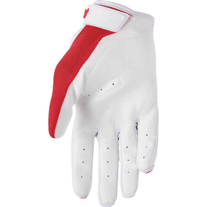 THOR Youth RIDEMODE Static Gloves Red - Palm View