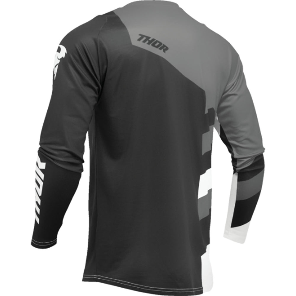 THOR Youth Sector Checker Jersey Black/Gray - Rear View
