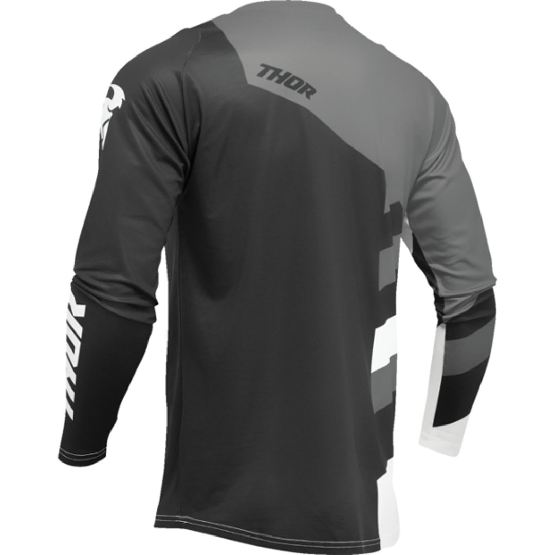THOR Youth Sector Checker Jersey Black/Gray - Rear View