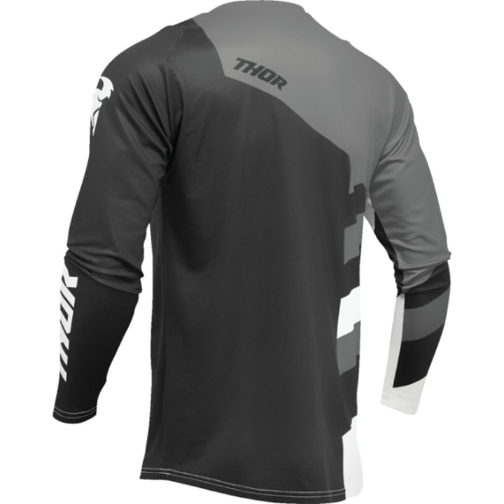 THOR Youth Sector Checker Jersey Black/Gray - Rear View