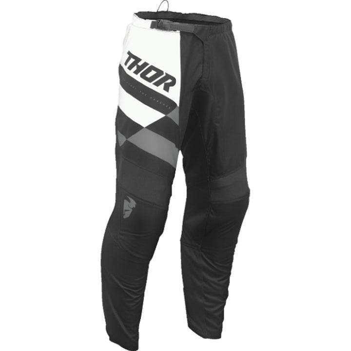 THOR Youth Sector Checker Pants Black/Gray - Front View