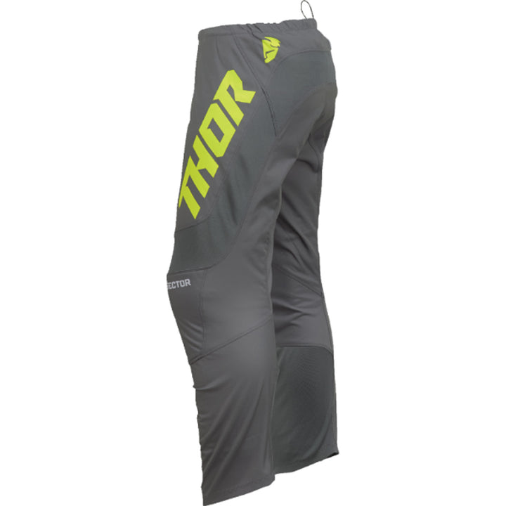 THOR Youth Sector Checker Pants Gray/Acid - Side View