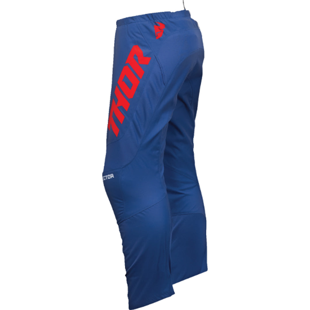 THOR Youth Sector Checker Pants Navy/Red - Side View