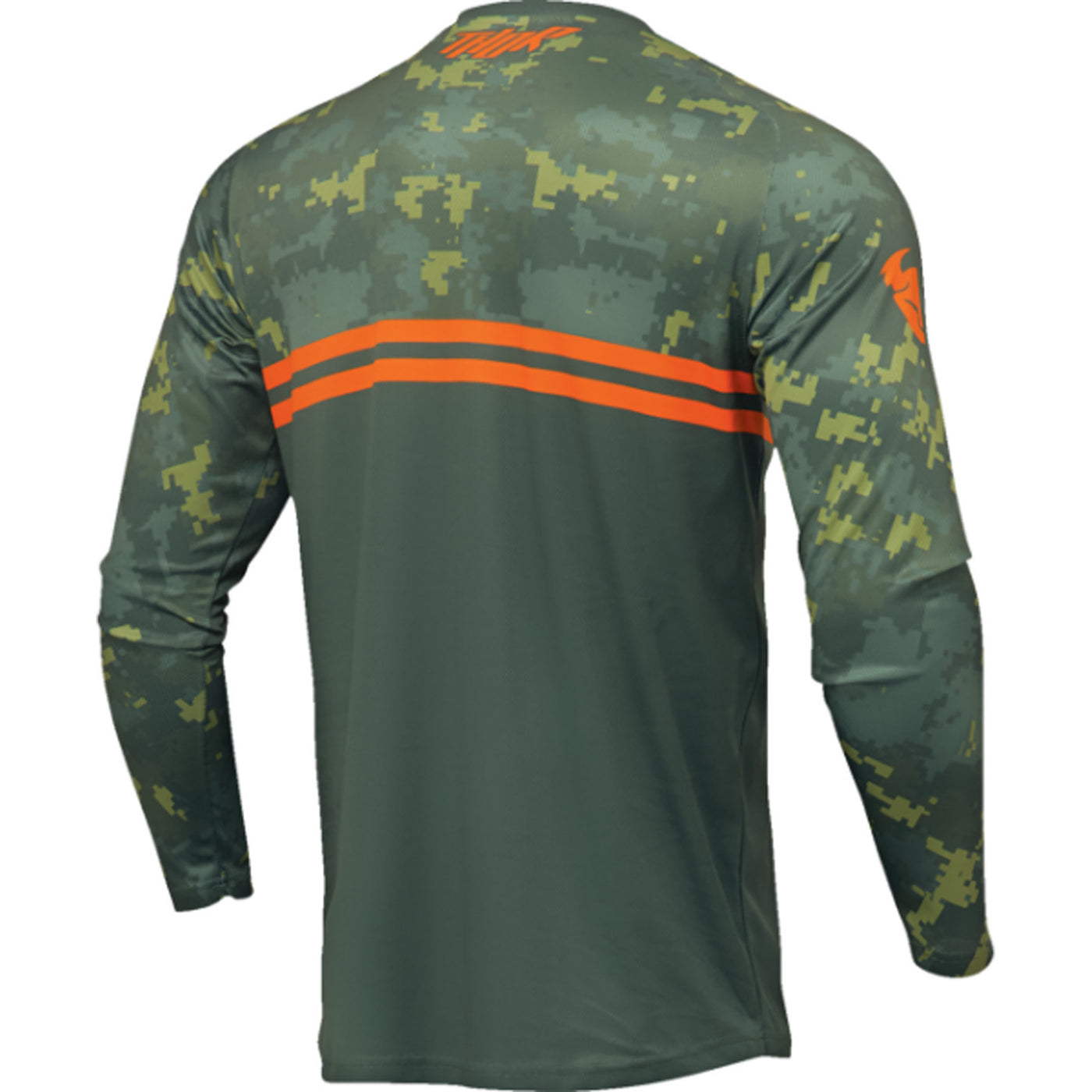 THOR Youth Sector DIGI Jersey Forest Green/Camo - Rear View