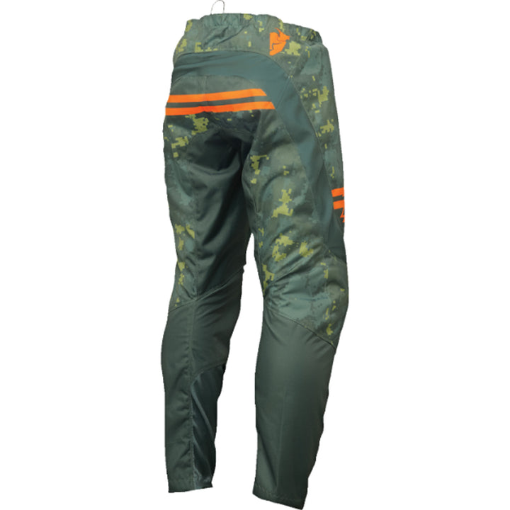 THOR Youth Sector DIGI Pants Green/Charcoal - Rear View