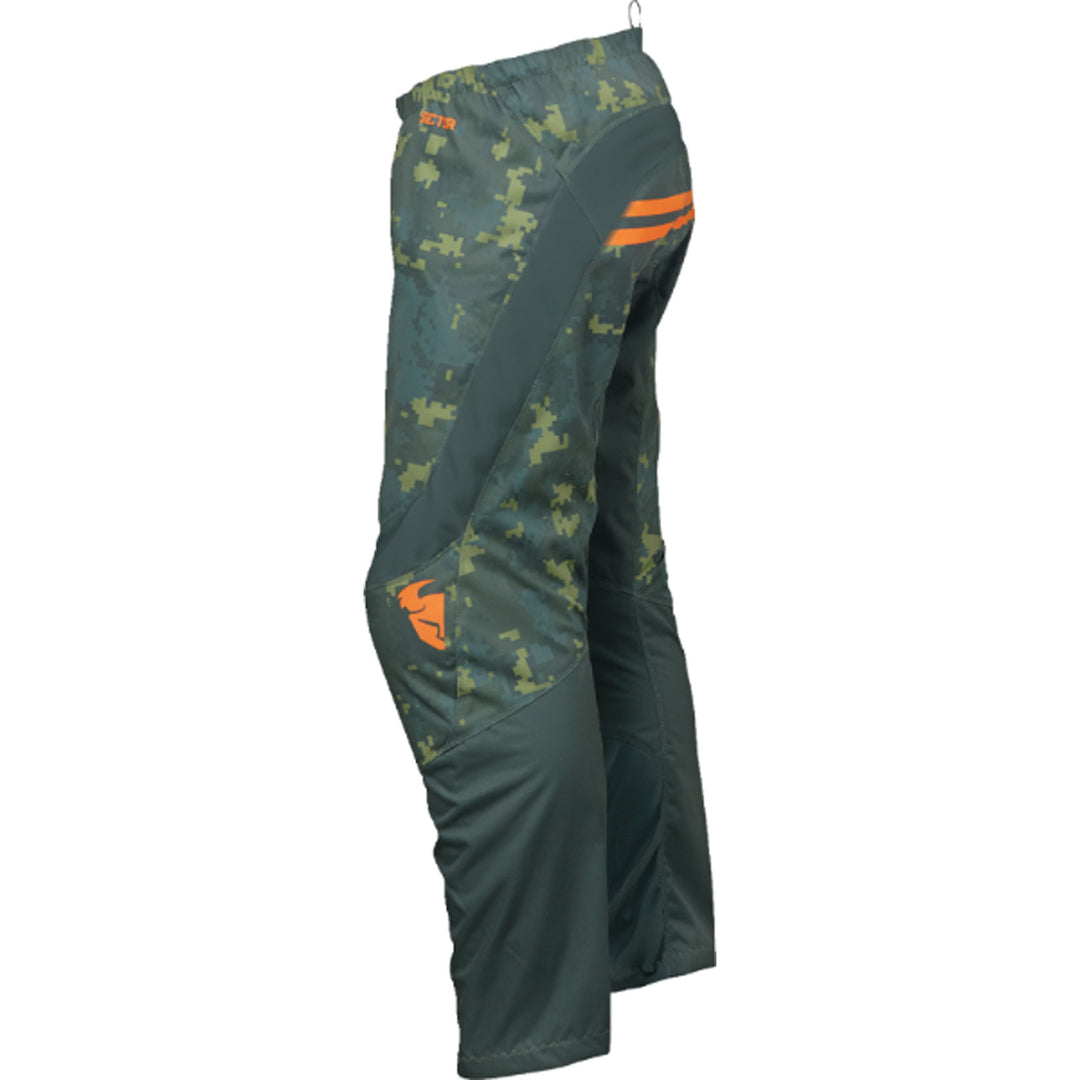THOR Youth Sector DIGI Pants Green/Charcoal - Side View