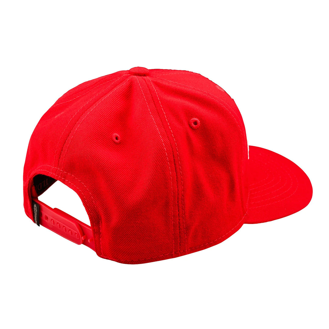 Troy Lee Designs Curved Snapback Signature Hat Team Red - Rear Side View