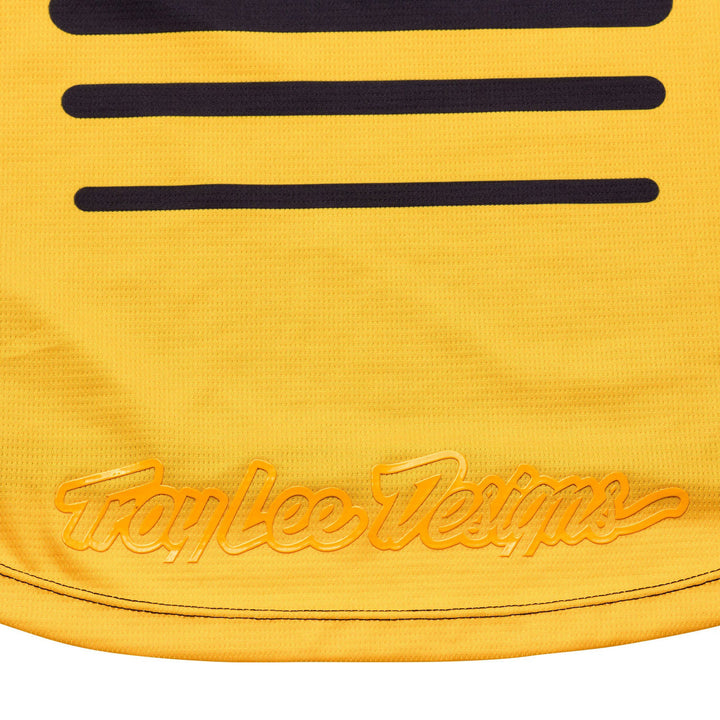 Troy Lee Designs GP Pro Fifty-50 Jersey Black/Gold - Close-Up of Brand Logo on Tail