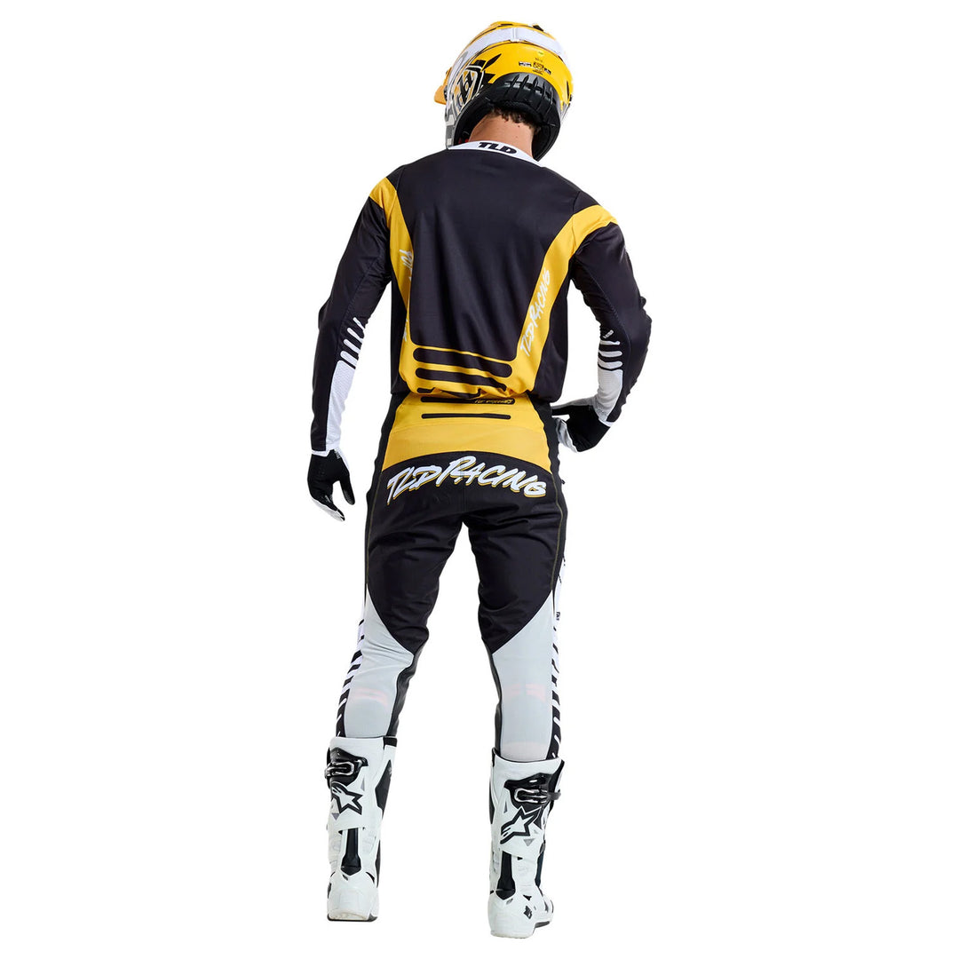Troy Lee Designs GP Pro Fifty-50 Jersey Black/Gold - Full Rear View of Model Wearing Jersey