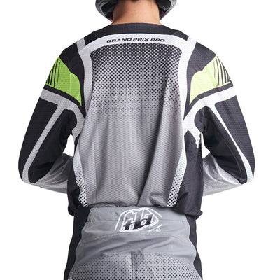 Troy Lee Designs GP Pro Air Bands Jersey Phantom/Gray - Rear View of Model Posing in Jersey