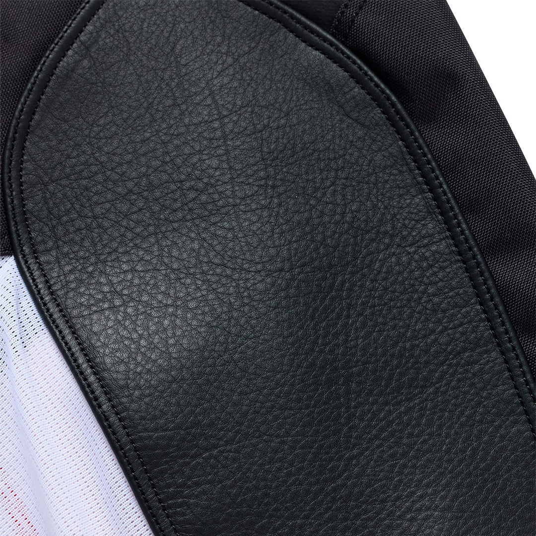 Troy Lee Designs GP Pro Frames Pants White/Red - Close-Up of Leather Panel on Calf