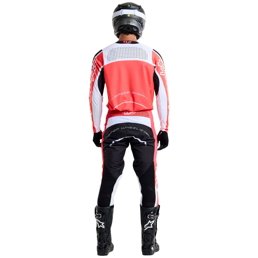 Troy Lee Designs GP Pro Spun Jersey Red - Full Rear View of Model Wearing Jersey