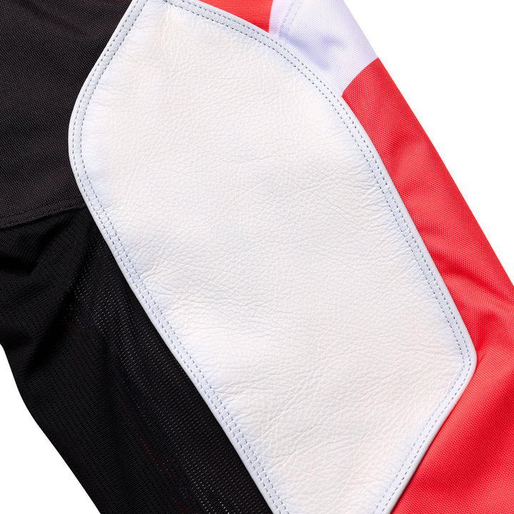 Troy Lee Designs GP Pro Spun Pants Red - Close-Up of Leather Panel