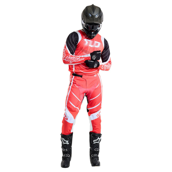 Troy Lee Designs GP Pro Spun Pants Red - Full Front View of Model Wearing Pants