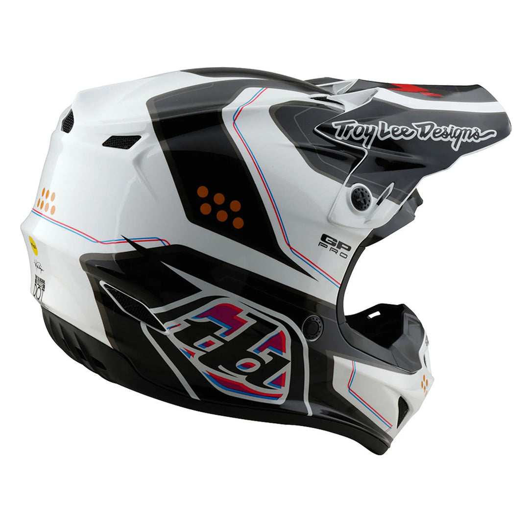 Troy Lee Designs GP Pro Trooper Helmet White - Rear Right Side View