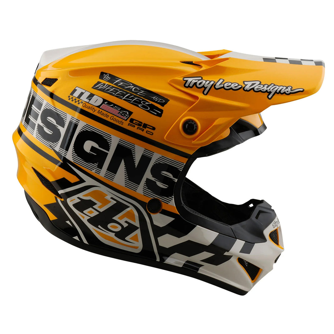Troy Lee Designs GP Pro Fifty-50 Helmet White/Gold - Right Side View