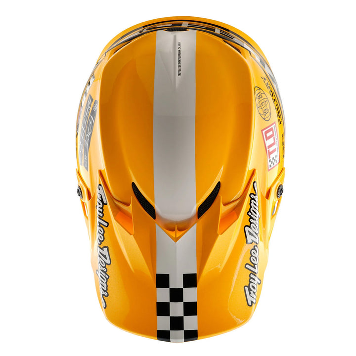 Troy Lee Designs GP Pro Fifty-50 Helmet White/Gold - Top Down View