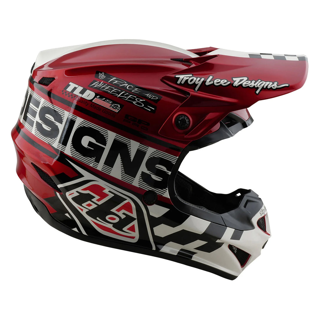 Troy Lee Designs GP Pro Fifty-50 Helmet White/Red - Right Side View
