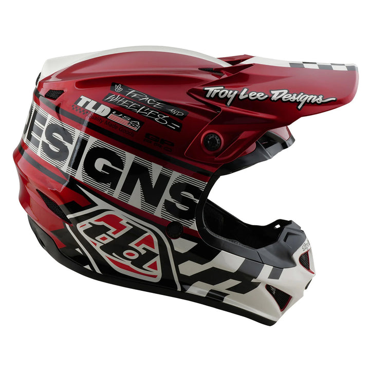 Troy Lee Designs GP Pro Fifty-50 Helmet White/Red - Right Side View