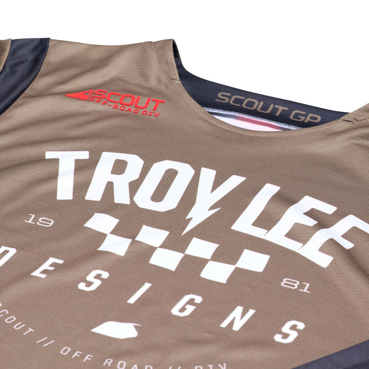 Troy Lee Designs Scout GP Ripper Jersey Tarmac - Close-Up of Front Graphics