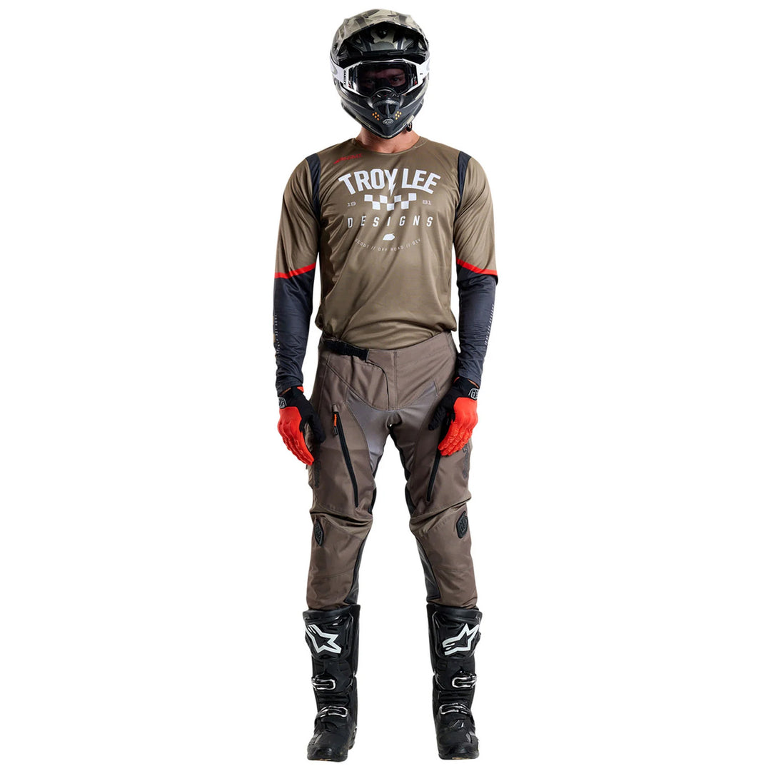 Troy Lee Designs Scout GP Ripper Jersey Tarmac - Full Front View of Model Wearing Jersey