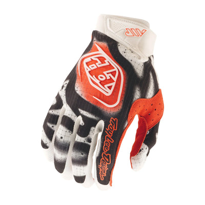 Troy Lee Designs Youth Air Membrane Gloves White/Infra Red - Back of Hand View