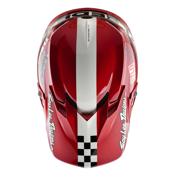 Troy Lee Designs Youth GP Pro Fifty-50 Helmet White/Red - Top Down View
