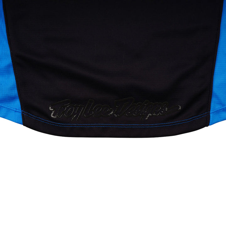 Troy Lee Designs Youth GP Pro Blotted Jersey Bright Blue - Close-Up of Tail Brand Logo Graphic