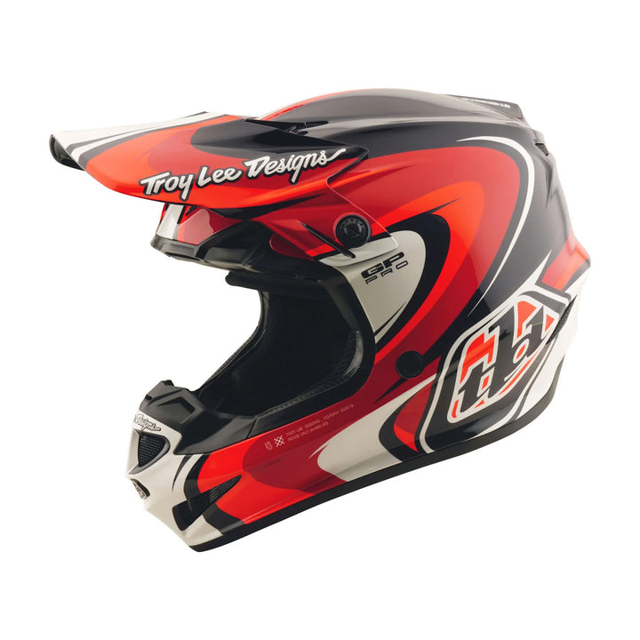 Troy Lee Designs Youth GP Pro Crossover Helmet Black/Red - Front Left Side View