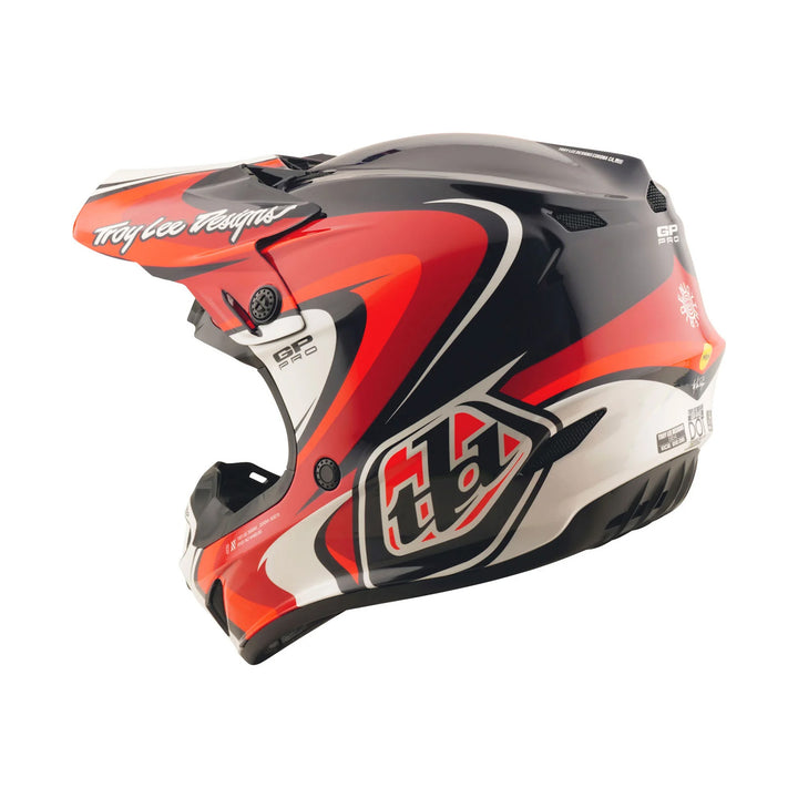 Troy Lee Designs Youth GP Pro Crossover Helmet Black/Red - Rear Left Side View