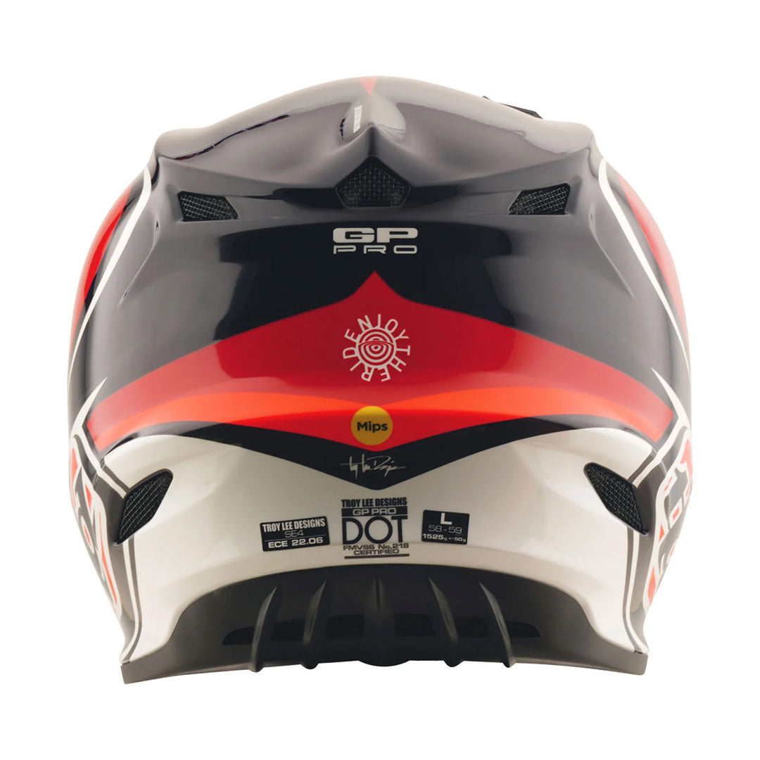 Troy Lee Designs Youth GP Pro Crossover Helmet Black/Red - Rear View