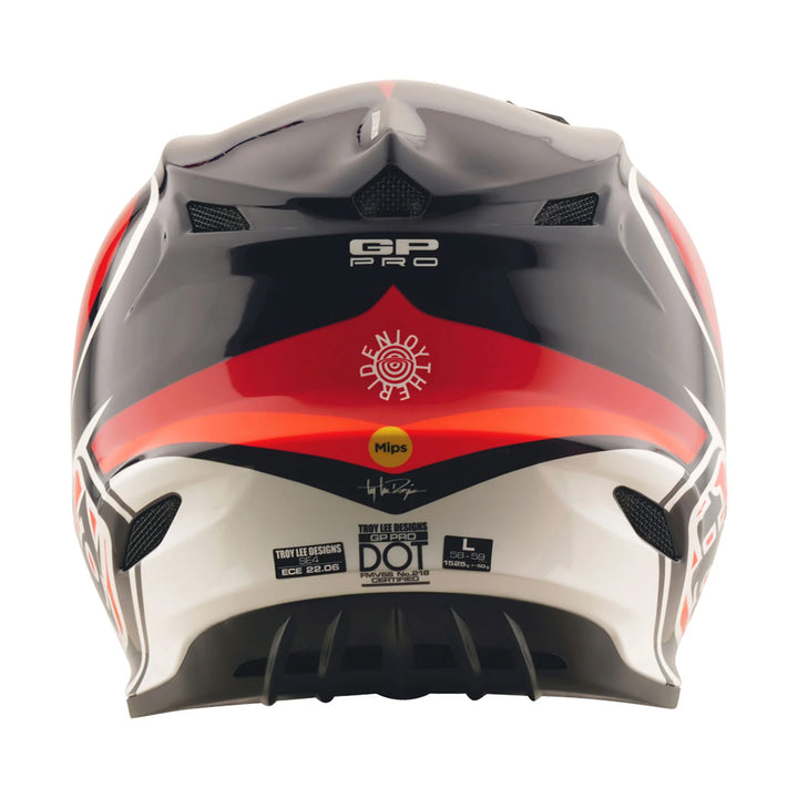 Troy Lee Designs Youth GP Pro Crossover Helmet Black/Red - Rear View