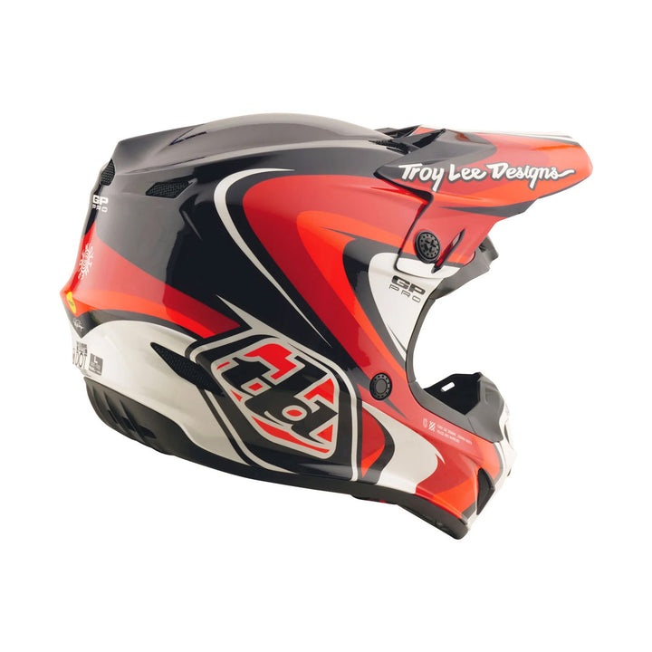 Troy Lee Designs Youth GP Pro Crossover Helmet Black/Red - Rear Right Side View