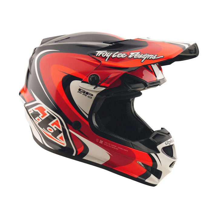 Troy Lee Designs Youth GP Pro Crossover Helmet Black/Red - Front Right Side View