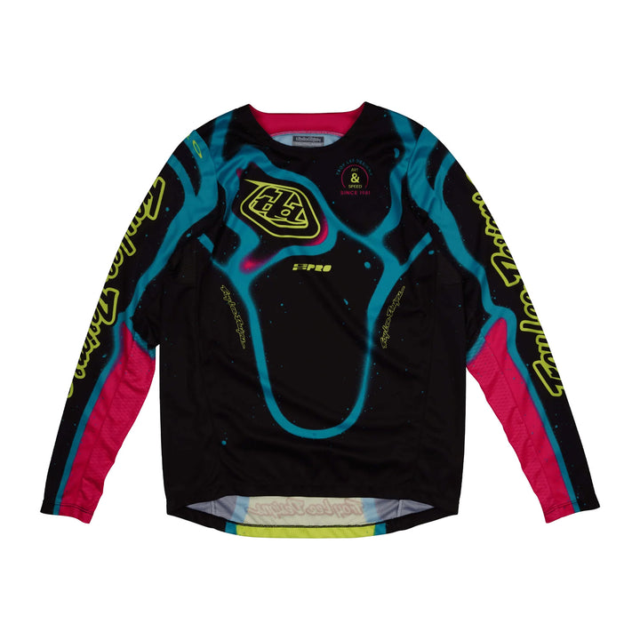 Troy Lee Designs Youth GP Pro Membrane Jersey Black/Glo Yellow - Front View