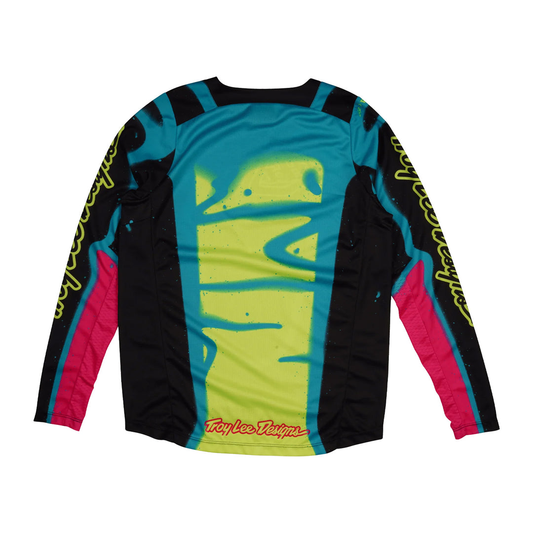 Troy Lee Designs Youth GP Pro Membrane Jersey Black/Glo Yellow - Rear View