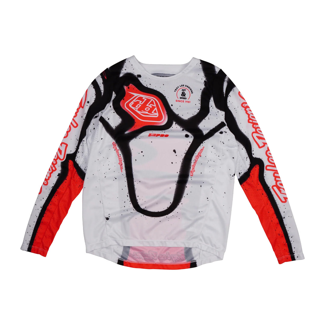 Troy Lee Designs Youth GP Pro Membrane Jersey White/Infra Red - Front View