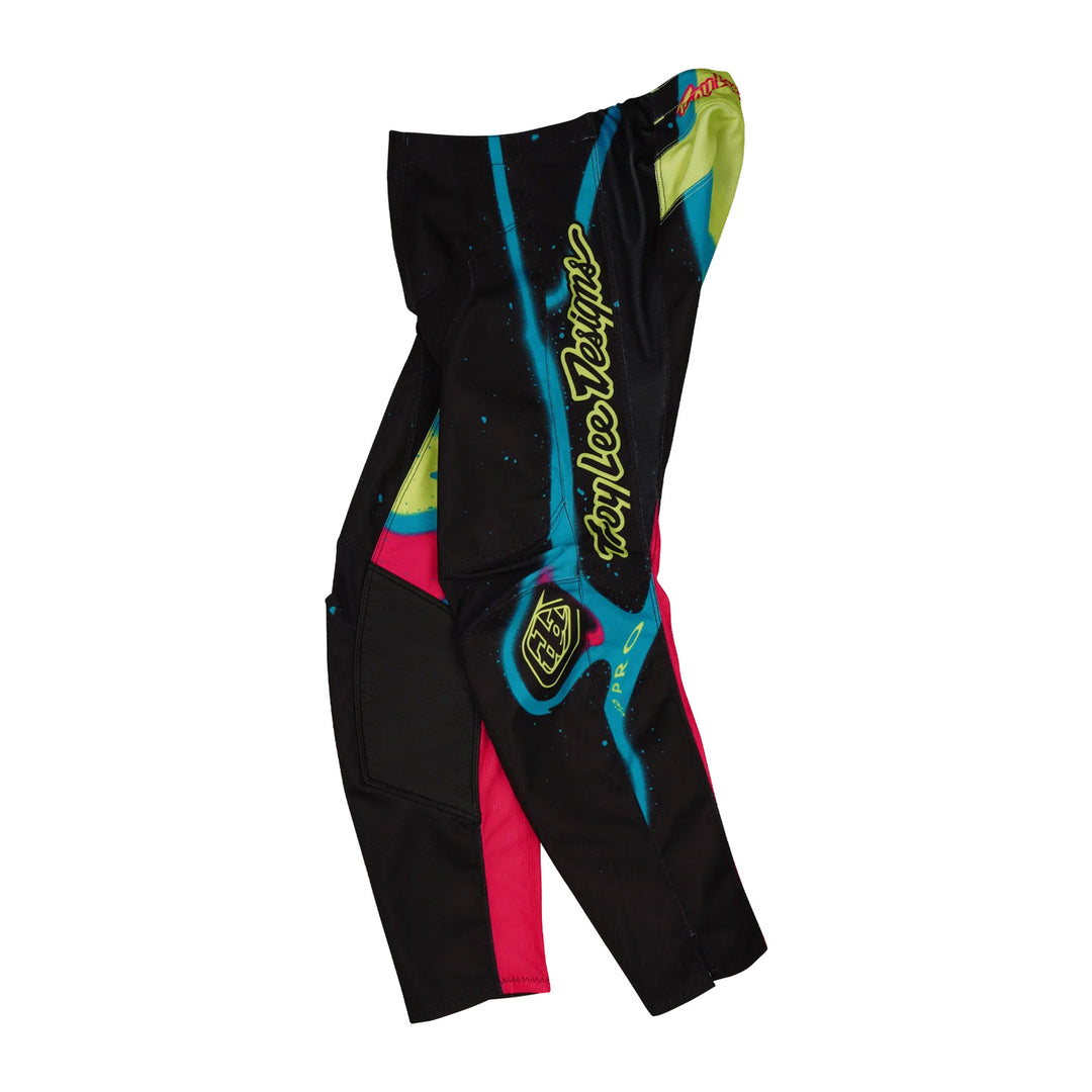 Troy Lee Designs Youth GP Pro Membrane Pants Black/Glo Yellow - Left Side View