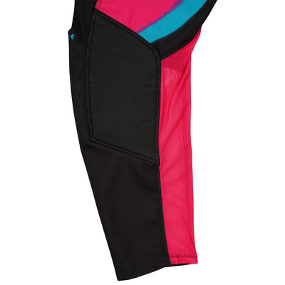 Troy Lee Designs Youth GP Pro Membrane Pants Black/Glo Yellow - Close-Up of Leather Panel on Calf