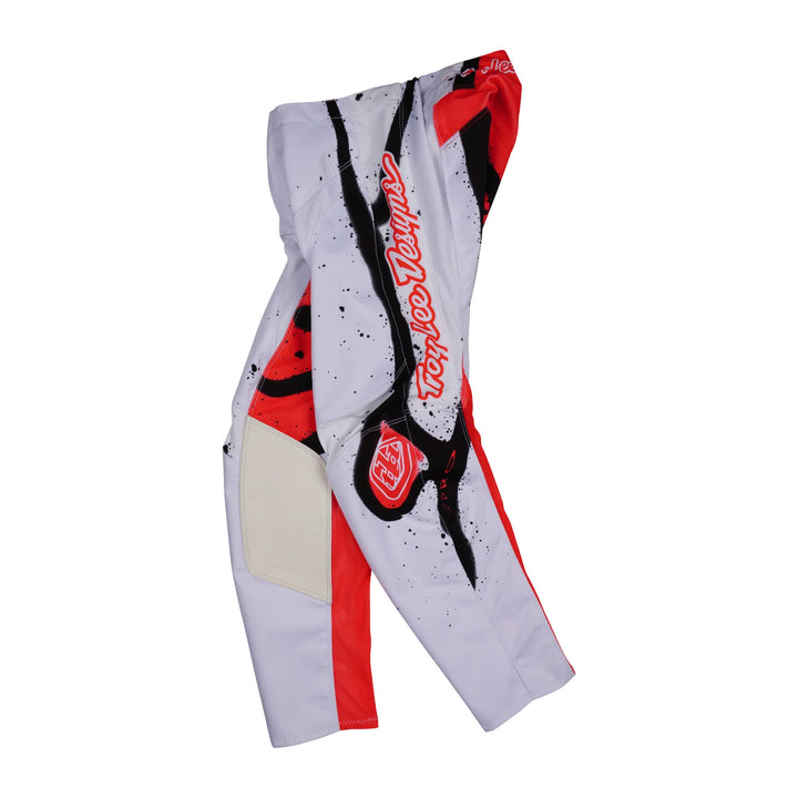Troy Lee Designs Youth GP Pro Membrane Pants White/Infra Red - Left Side View