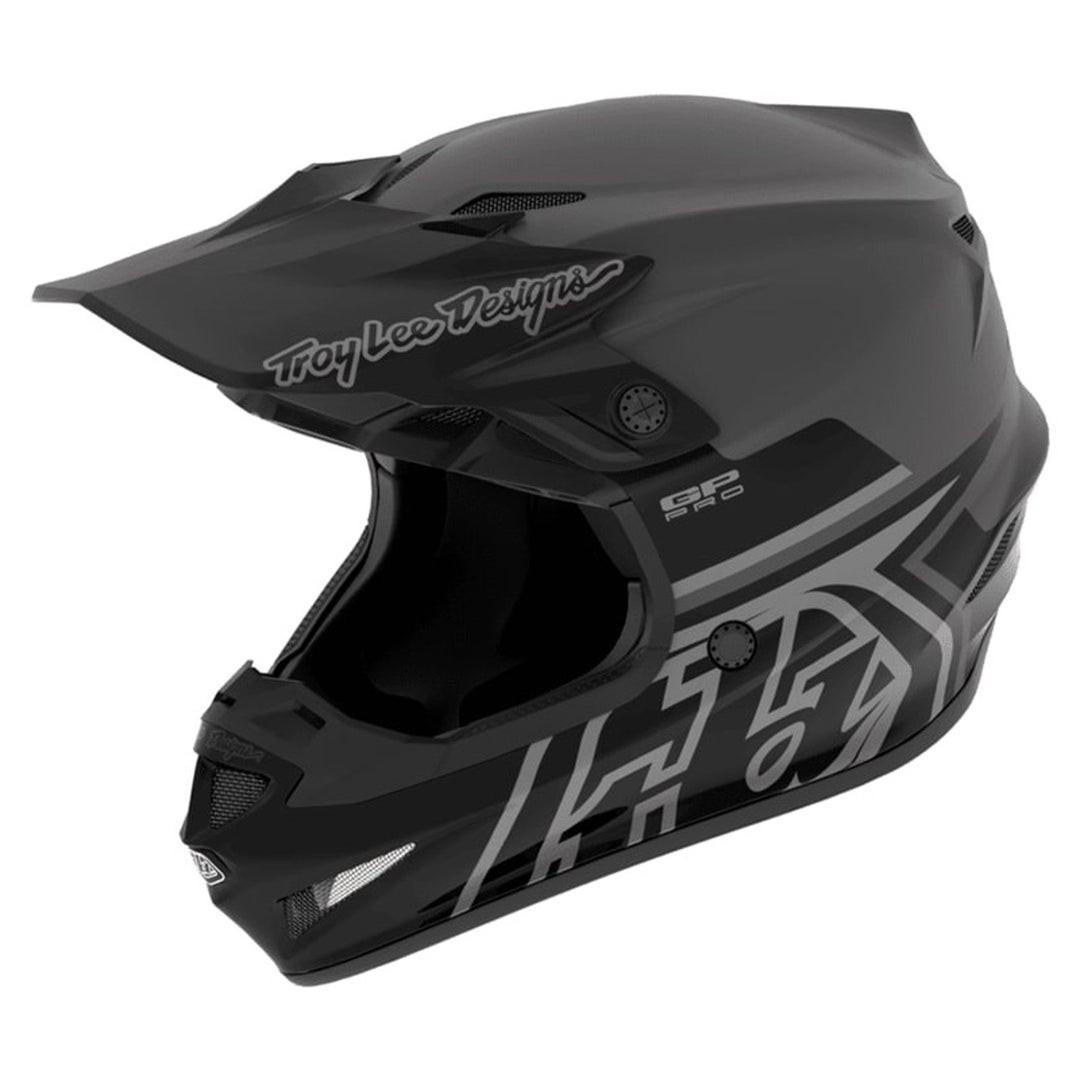 Troy Lee Designs Youth GP Pro Mono Helmet Black - Front Side View