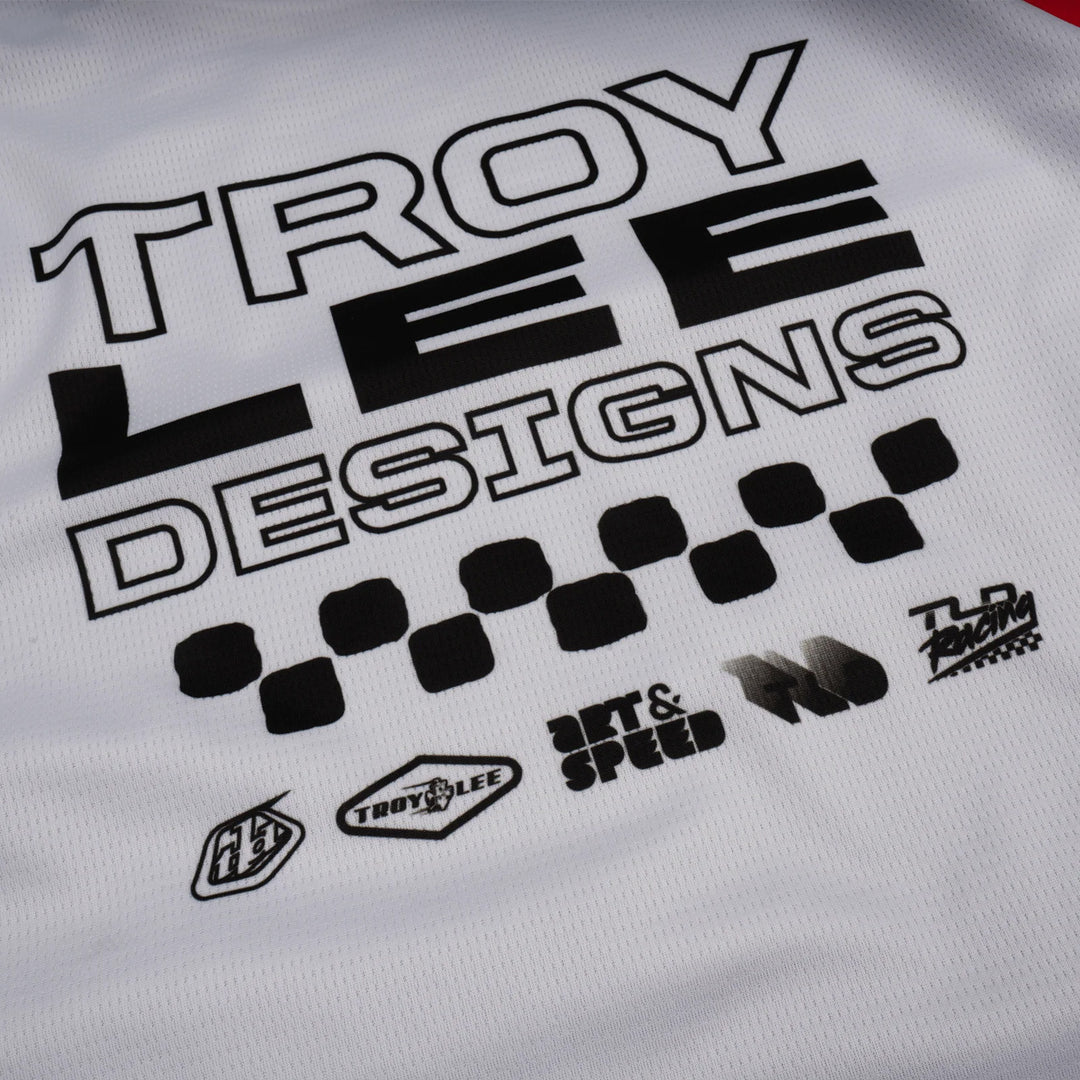 Troy Lee Designs Youth GP Pro Standard Jersey Red - Close-Up of Front Graphics