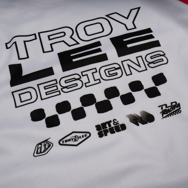 Troy Lee Designs Youth GP Pro Standard Jersey Red - Close-Up of Front Graphics