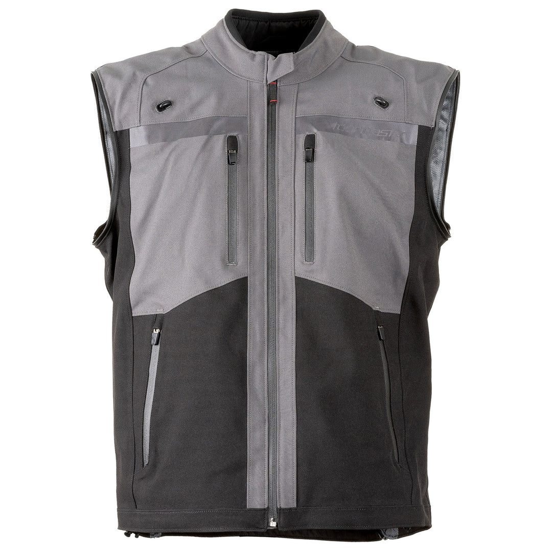 Tourmaster Adventure Lite Jacket Grey/Black - Front View with Zippered Sleeves Removed