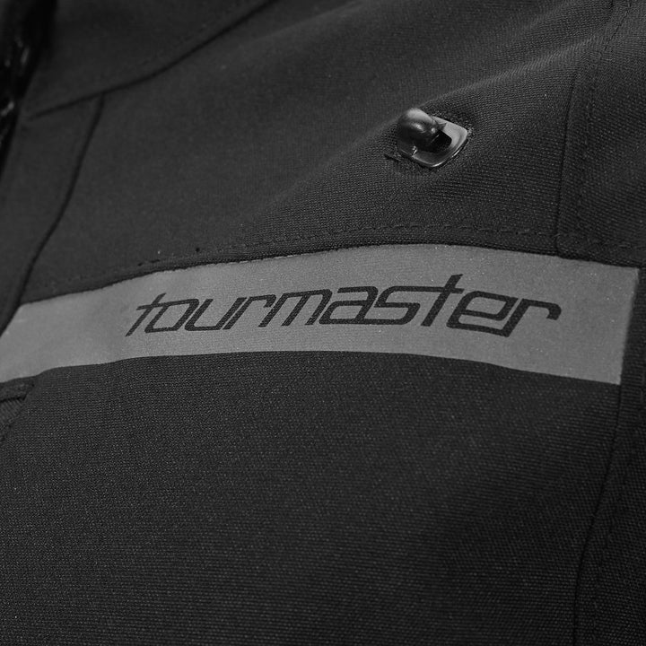 Tourmaster Adventure Lite Jacket Black - Close-Up of Brand Logo on Chest