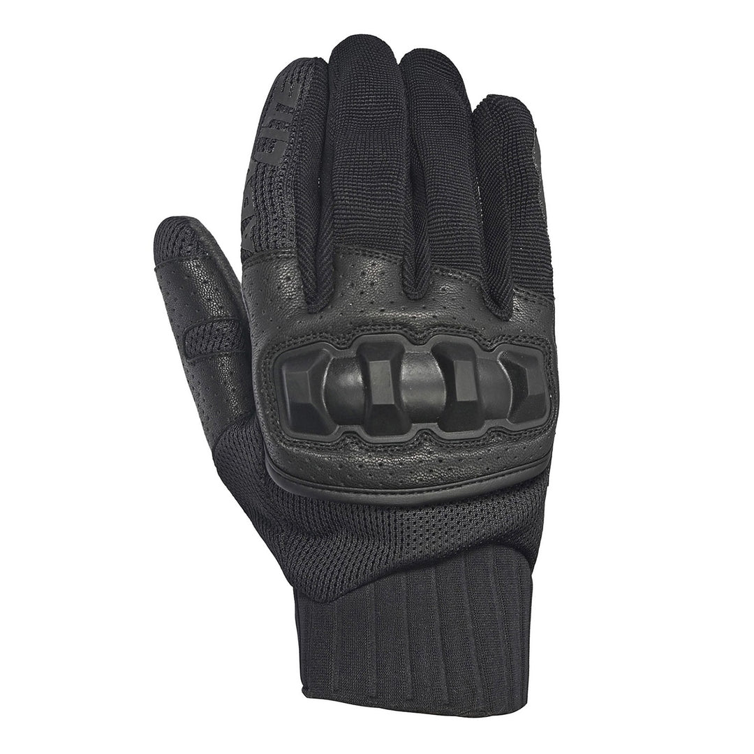 Tourmaster Adventure Lite Armored Gloves Black/Black - Back of Hand View